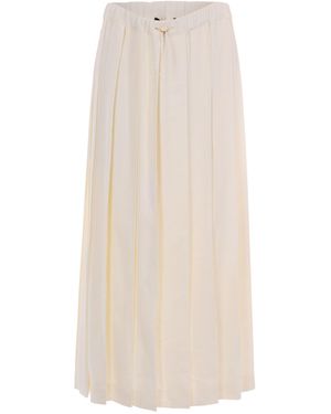 Fabiana Filippi Techno Tailoring Pleated Skirt Elastic Waist - White
