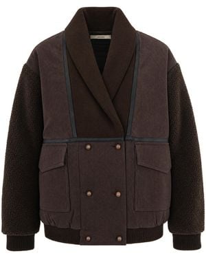 Sessun Mixed Media Teddy Shearling Jacket - Black