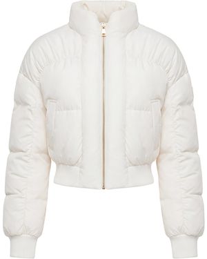 Elisabetta Franchi Butter Cropped Down Jacket - White