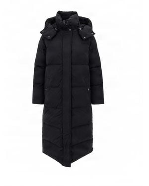Woolrich Long Hooded Puffer Coat - Blue