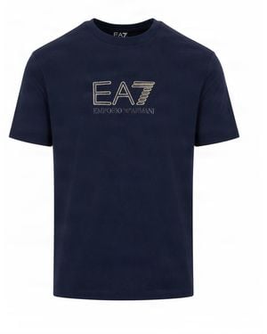 EA7 T-Shirt Premium Label Maxi Logo - Blue