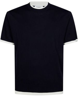 Paolo Pecora T-Shirt Blu Con Contrasti - Black