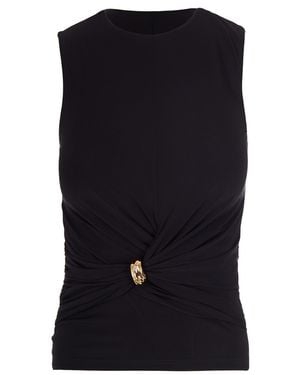 Elisabetta Franchi Jersey Top With Jewel Detail - Black