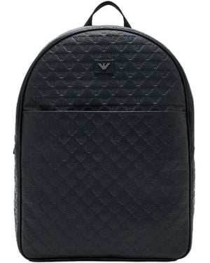 Emporio Armani Zaino Logo Pelle Granata Beauty - Blue