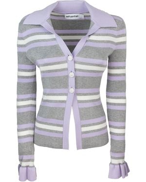 Self-Portrait Maglia Stripe Rib - Blue