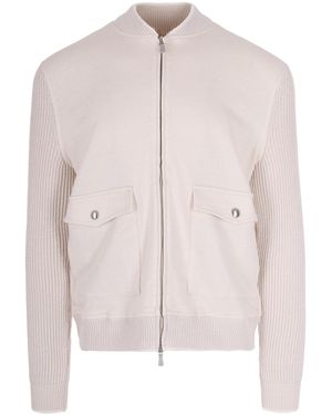 Eleventy Lightweight Cotton-Linen Blend Jacket With High Collar - Pink