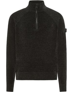 Peuterey Maglia Mezza Zip Grigio Scuro - Black