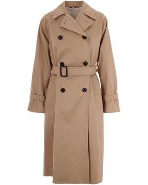 Weekend by Maxmara Trench Coat Cotton Gabardine - Natural