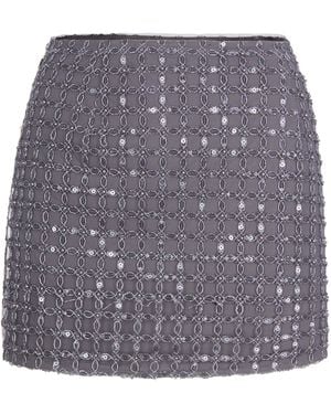 ROTATE BIRGER CHRISTENSEN Minigonna Beaded Castor - Grey