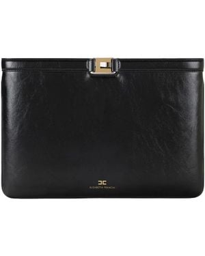 Elisabetta Franchi Pochette Effetto Naplak Nero - Black