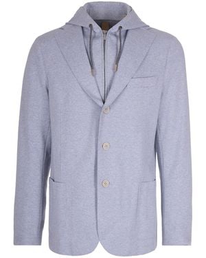 Eleventy Sugar Hooded Jacket - Blue