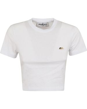 Fiorucci T-Shirt Cropped Angel Patch - White