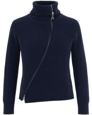 Patrizia Pepe Maglia Con Zip Asimmetrica Nexus - Blue