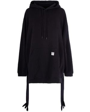 MM6 by Maison Margiela Mini Dress Con Cappuccio E Guanti - Black