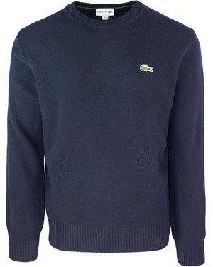 Lacoste Carded Wool Jumper - Blue