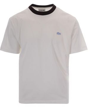 Lacoste T-Shirt Con Contrasti Fleur - White