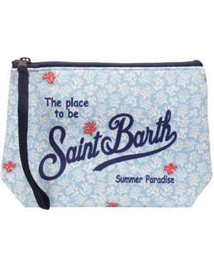 MC2 Saint Barth Pochette Aline Coral Motif - White