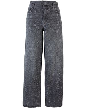 Liu Jo Jeans Baggy Con Strass Grigio - Gray