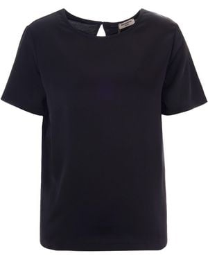Weekend by Maxmara Short Sleeve Blouse With Back Keyhole - Black