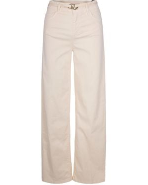 Liu Jo High-Waisted Flare Jeans With Logo Buckle Belt - White