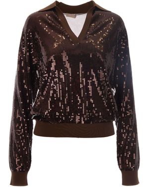 Liu Jo Maglia Biscotto Sequins - Brown