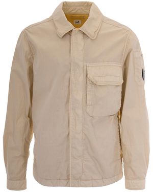C.P. Company Overshirt Lens Frozen Dew - Natural