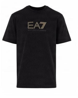 EA7 T-Shirt Premium Label Maxi Logo - Black