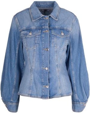 Liu Jo Denim Bustier Jacket - Blue