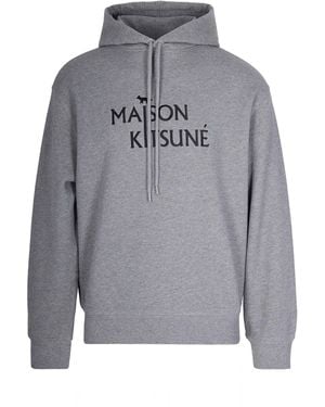 Maison Kitsuné Felpa Con Cappuccio Grigia - Grey