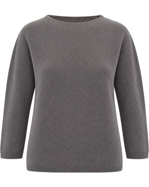 Fabiana Filippi Textured Knit Crewneck Jumper - Grey