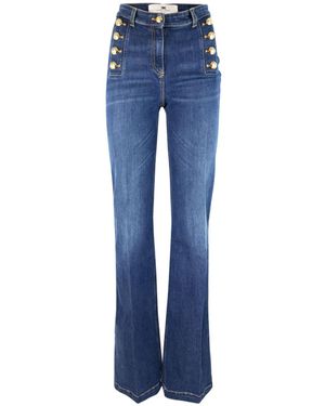 Elisabetta Franchi Jeans A Zampa - Blu