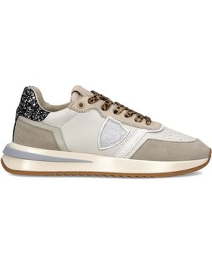 Philippe Model Sneakers Tropez 2.1 Low Glitter Sablè - White