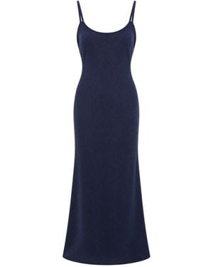 Elisabetta Franchi Abito Lungo Blu Notte - Blue