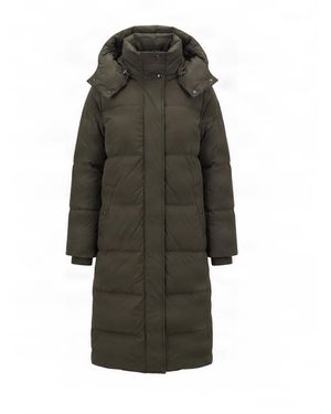 Woolrich Long Quilted Hooded Puffer Coat - Gray