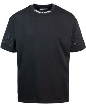 Vision Of Super T-Shirt Flames - Nero
