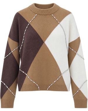 Liu Jo Maglia Argyle Gioiello Camel Ballantyne - Brown