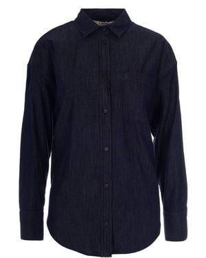 Max Mara Long Sleeve Button-Front Shirt - Blue