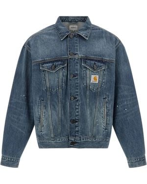 Carhartt Giubbino Helston Destroy Wash - Blue