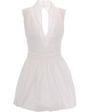 Liu Jo Abito Corto Cut Out Bianco Lana - White