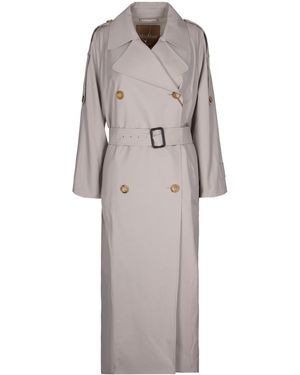Max Mara Trench Lungo Doppiopetto Ecru - Grey