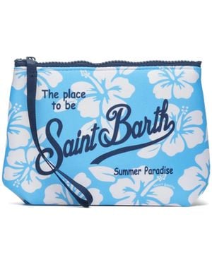 MC2 Saint Barth Pochette Aline Floreale Azzurra - Blue