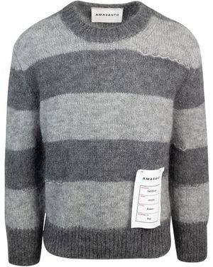 Amaranto Stripe Crew Neck - Grey