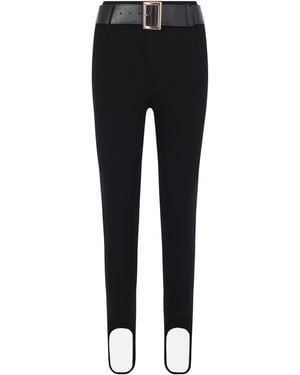 Self-Portrait Fitted High-Waisted Knit Leggings - Black