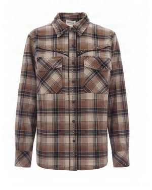 P.A.R.O.S.H. Camicia Check Marrone - Brown