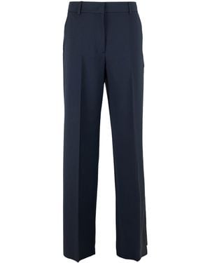 Weekend by Maxmara Visivo Wool Canvas Palazzo Pants - Blue