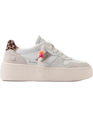 Date Trainers Court Platform Vintage Calf Leopard - Multicolour