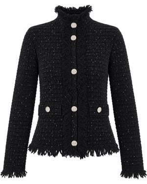 Liu Jo Giacca Con Frange E Paillettes Nera - Nero