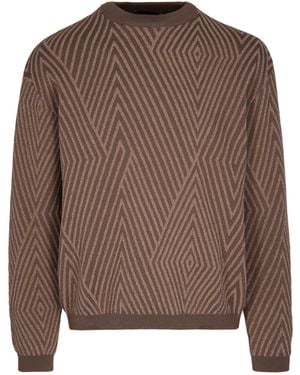 Emporio Armani Round Neck Sweater - Brown