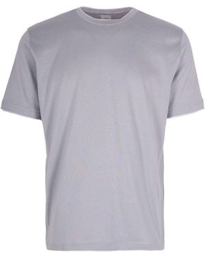 Eleventy Contrast Trim Crewneck T-Shirt - Grey