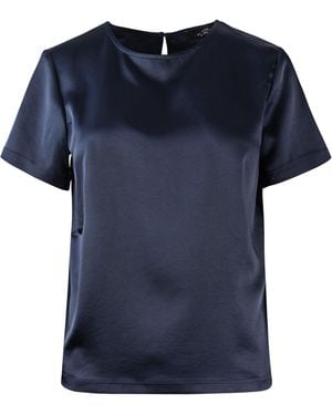 Weekend by Maxmara Solid Round Neck T-Shirt - Blue